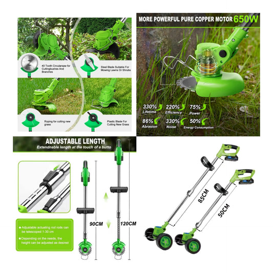Nettoyez Votre Terrain Sans Effort 🌿 – Débroussailleuse Électrique Sans Fil, Autonome et Performante - My Store